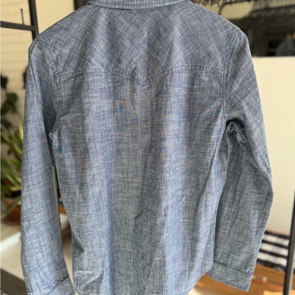 Stio Denim Blue Casual Button-Down Shirt - Picture 3 of 3